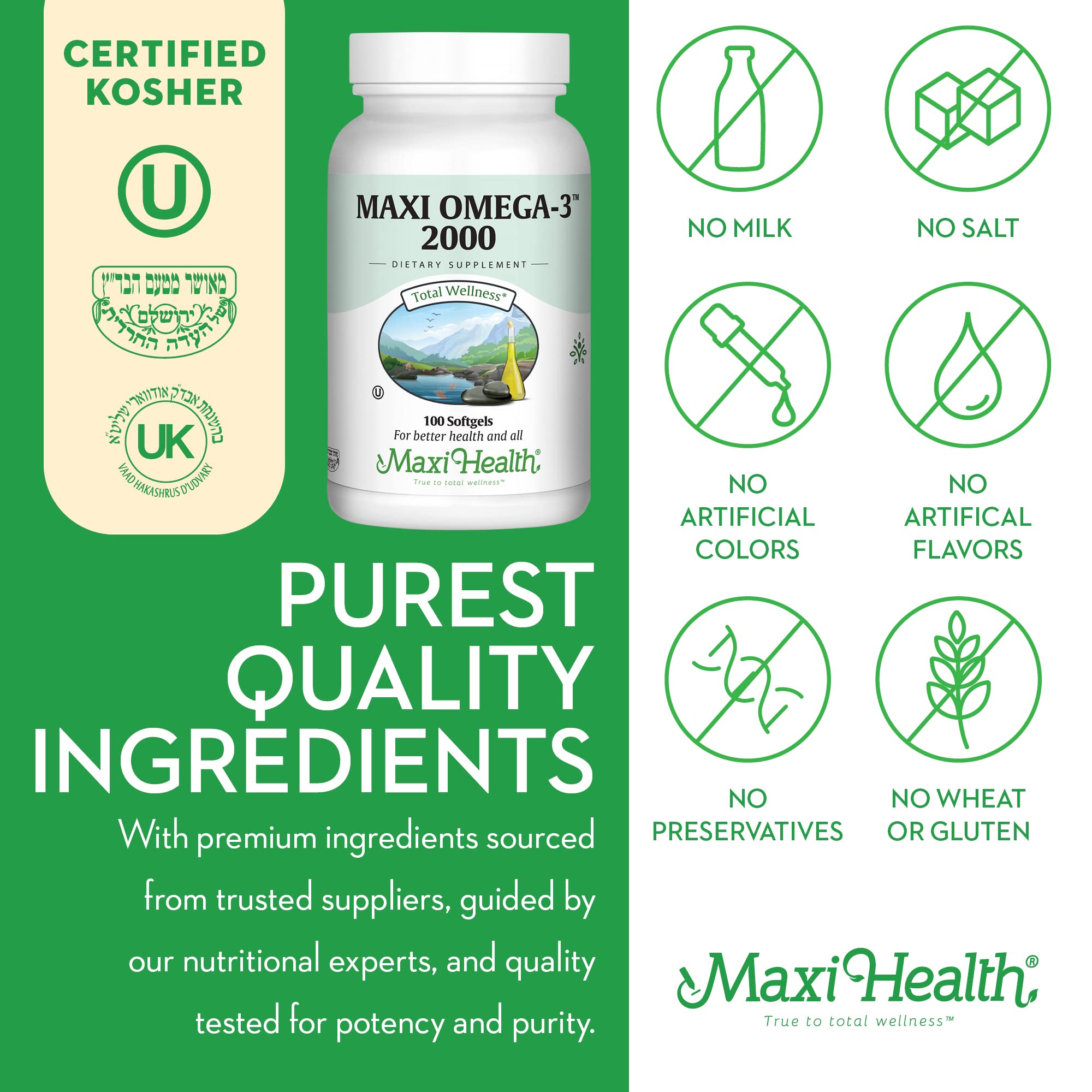 Kosher Omega-3 supplement free of common allergens