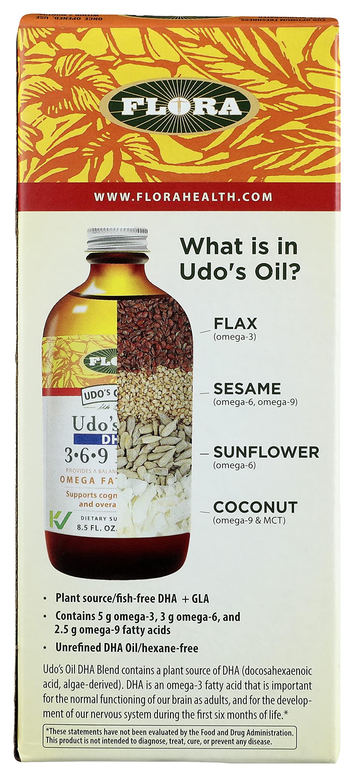 Kosher and organic plant-based omega oil packaging