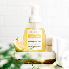 Kosmatology Lemon Lovers cruelty-free certification; ethics behind the clean hand wash.