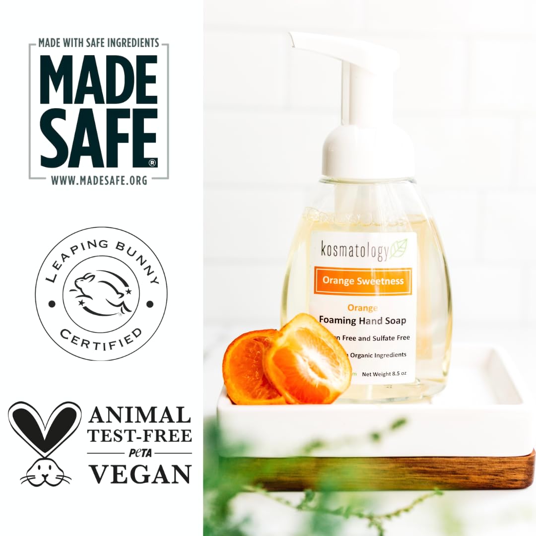 Kosmatology Orange Sweetness label detail emphasizing organic ingredients.