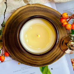 Decorative candle in a living room setting