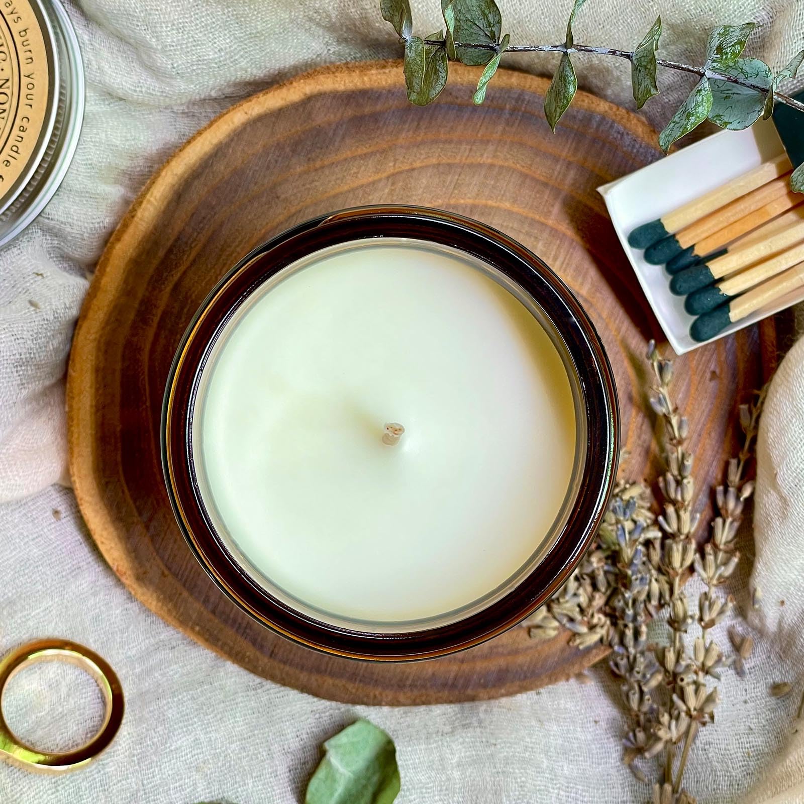 Lavender Eucalyptus candle jar display