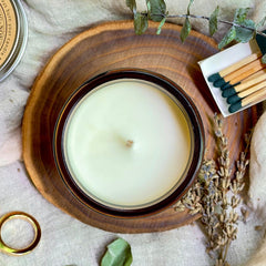 Lavender Eucalyptus candle jar display