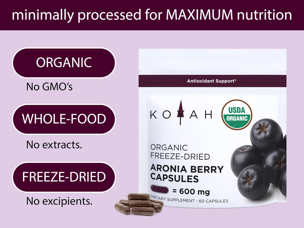 Organic aronia berries grown in Poland