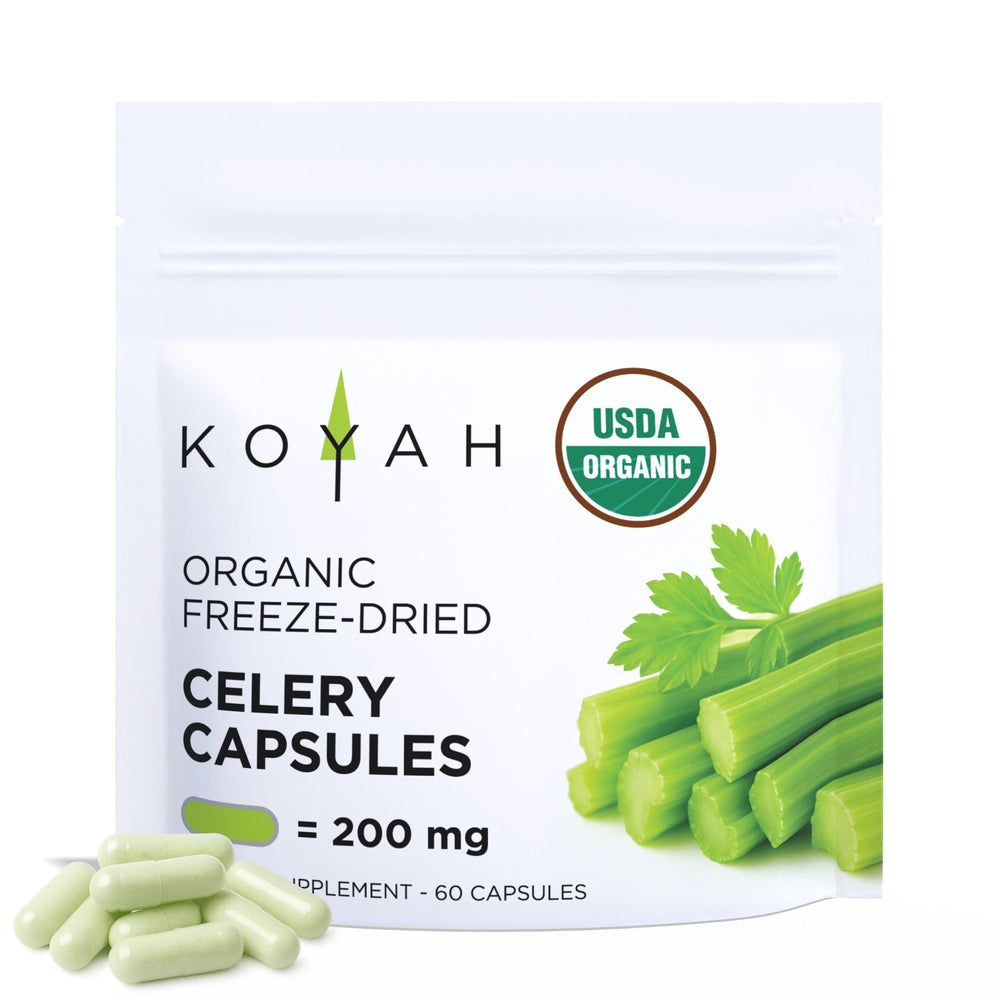 KOYAH Organic Celery Capsules bottle front