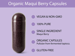 Vegan and Gluten-Free badges for Koyah Maqui Berry Capsules