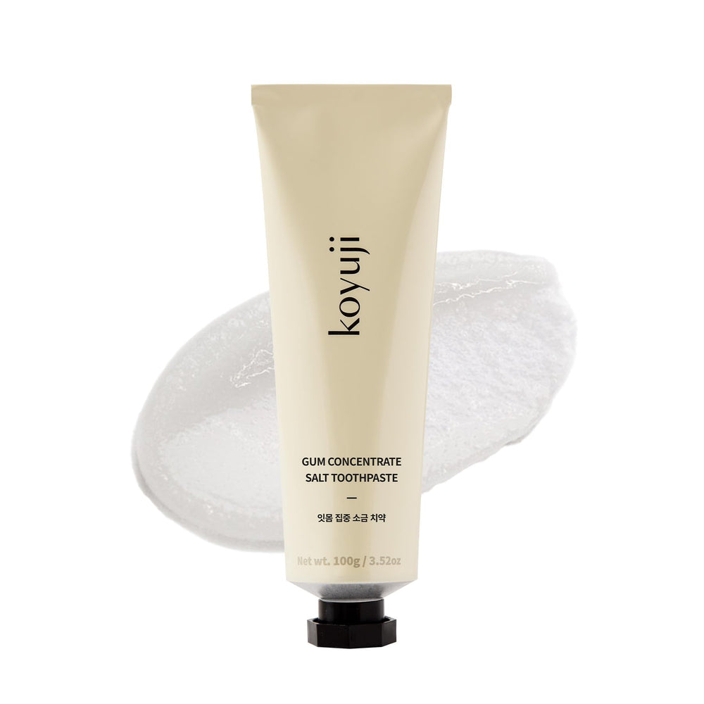 Front view of Koyuji Gum Care Salt Toothpaste tube