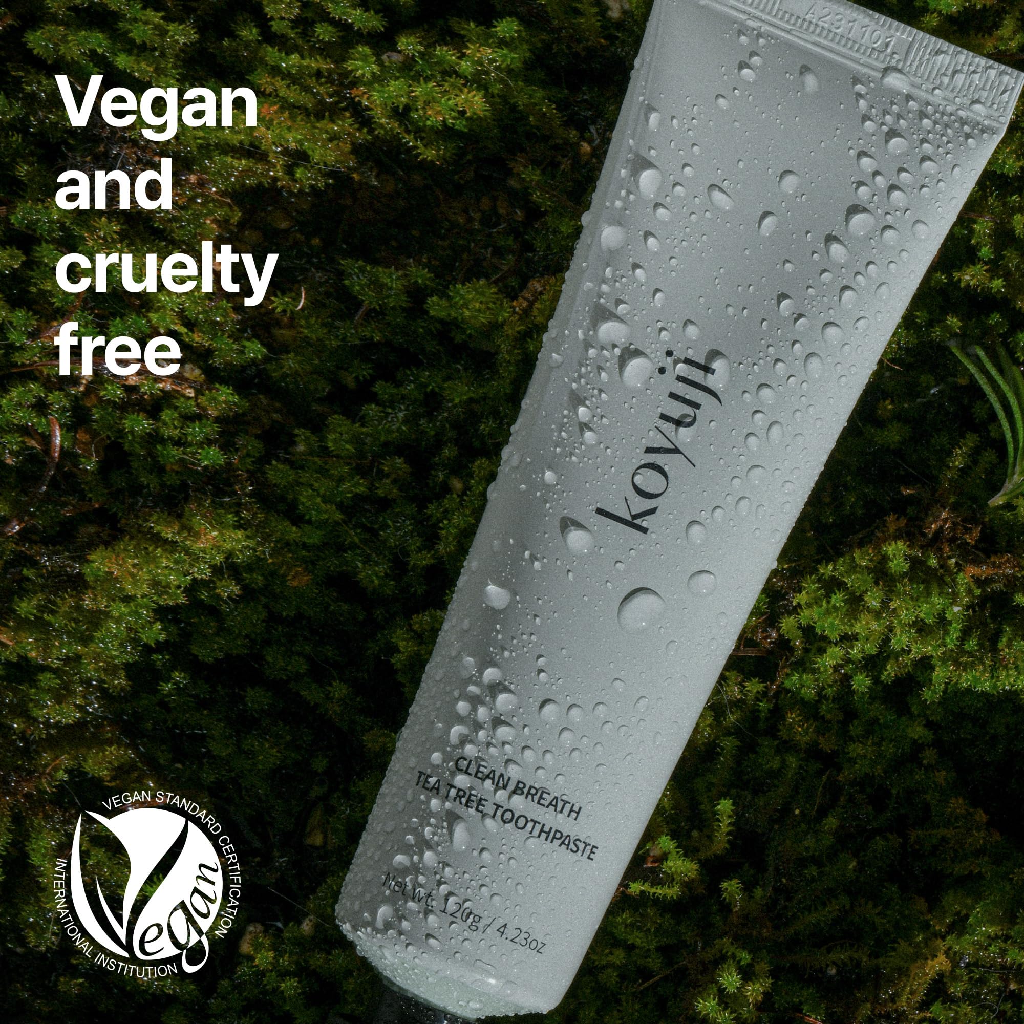 Ingredients include tea tree, rosemary, and green tea