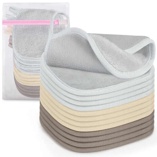 KPX 12 pack makeup remover cloths in mesh bag for on the go cleansing