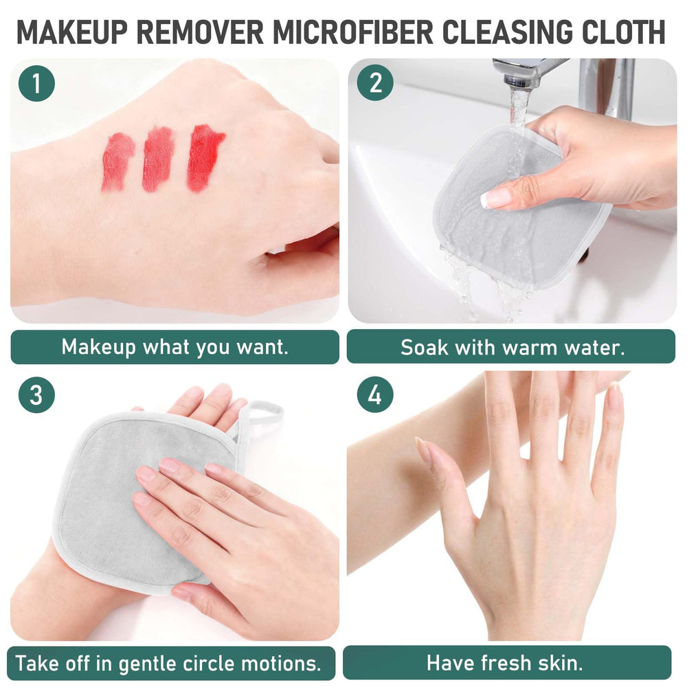 KPX makeup remover cloths held in hand during cleansing