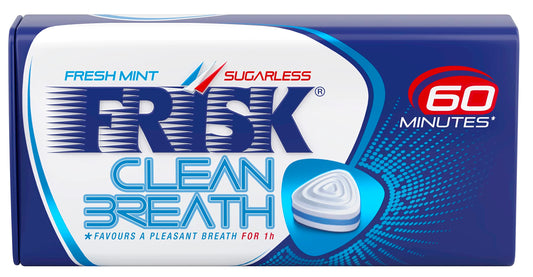 Front view of Kracie Frisk Nine Clean Breath Fresh Mint 35g package