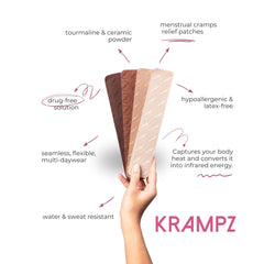 Krampz patches in motion illustrate flexible wear during activities.