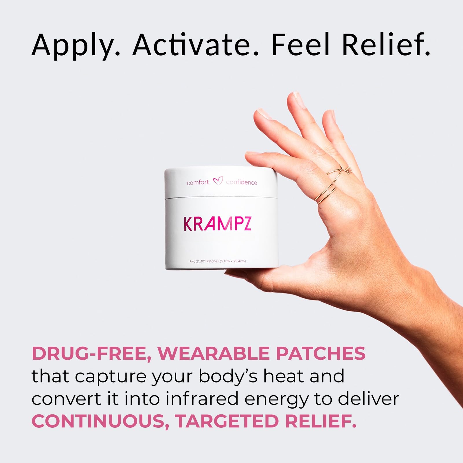 Krampz patches resist sweat and moisture for reliable wear.