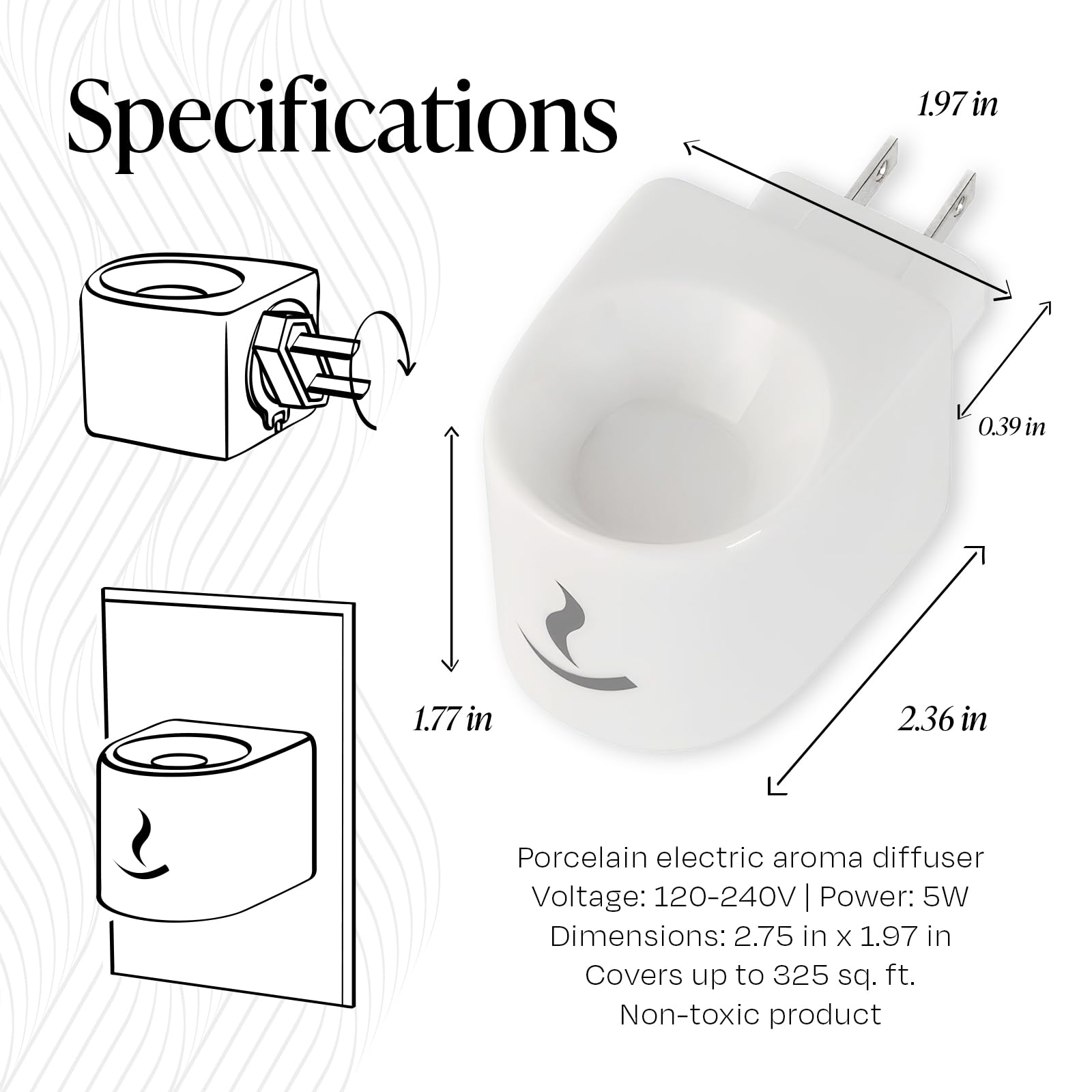 Close-up of porcelain oil dish for diffuser