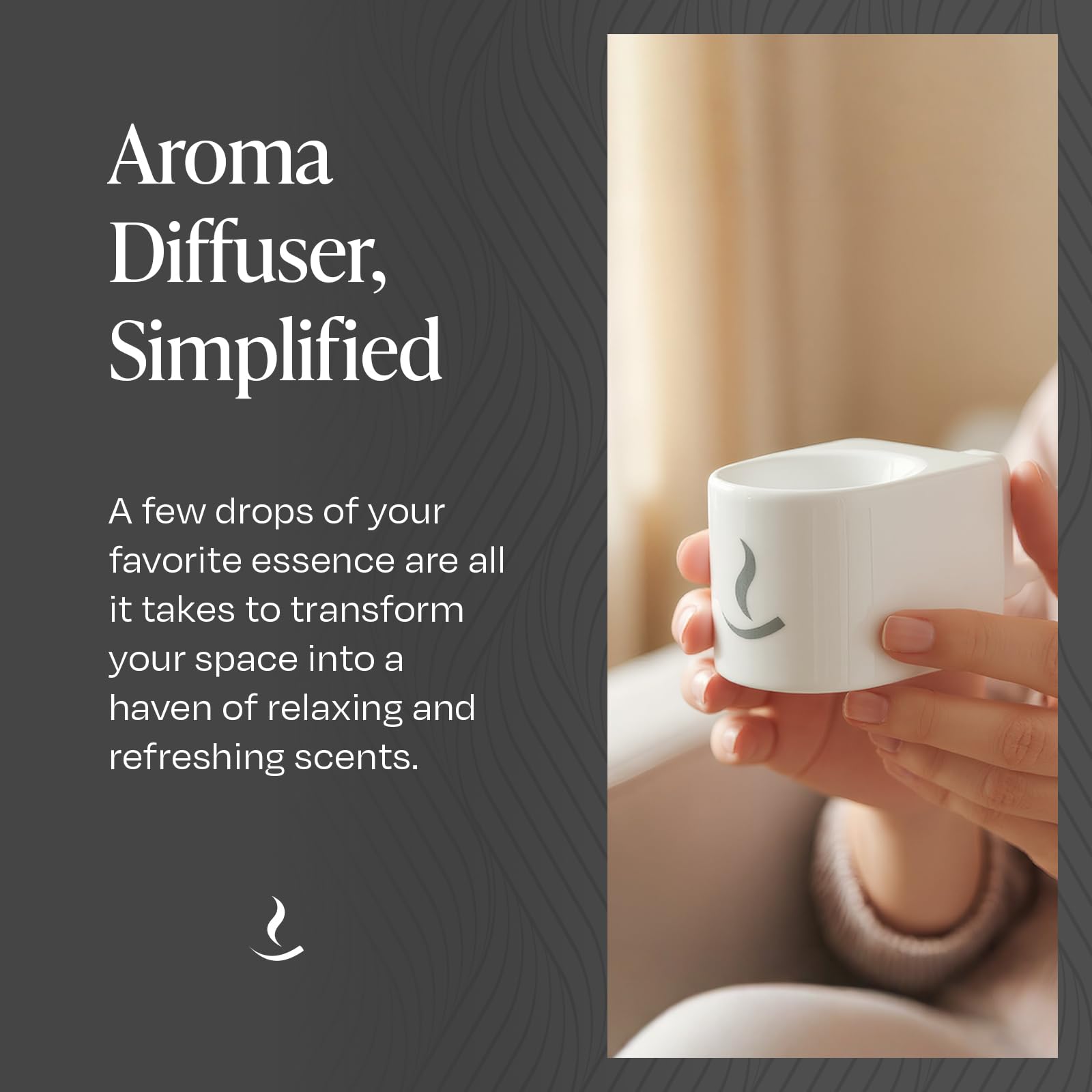5W low-heat plug-in diffuser in white porcelain