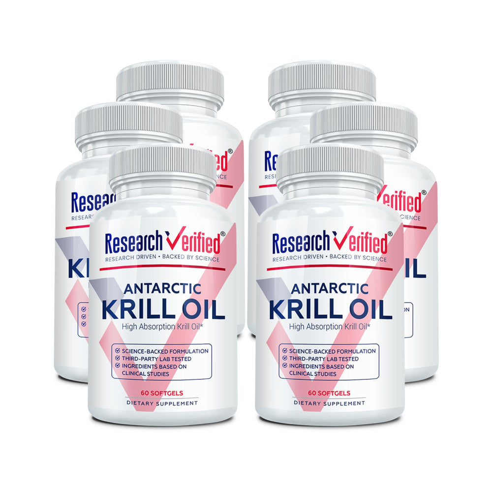 Research Verified Antarctic Krill Oil bottle with 360 softgels