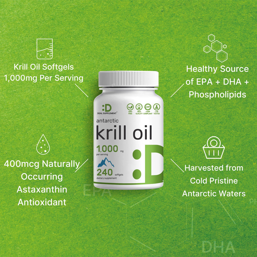Krill oil softgels 4-in-1 benefits for heart and joints