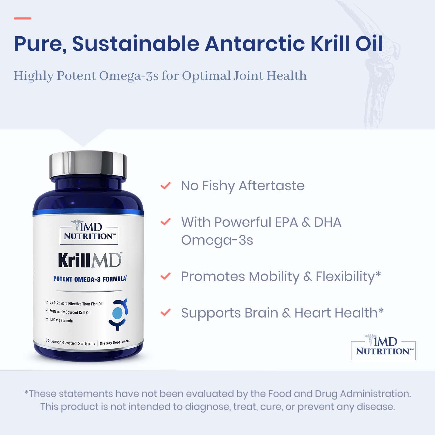 Product packaging and bottle design of KrillMD Krill Oil