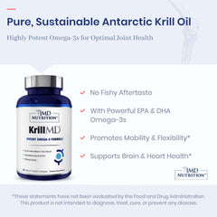 Product packaging and bottle design of KrillMD Krill Oil