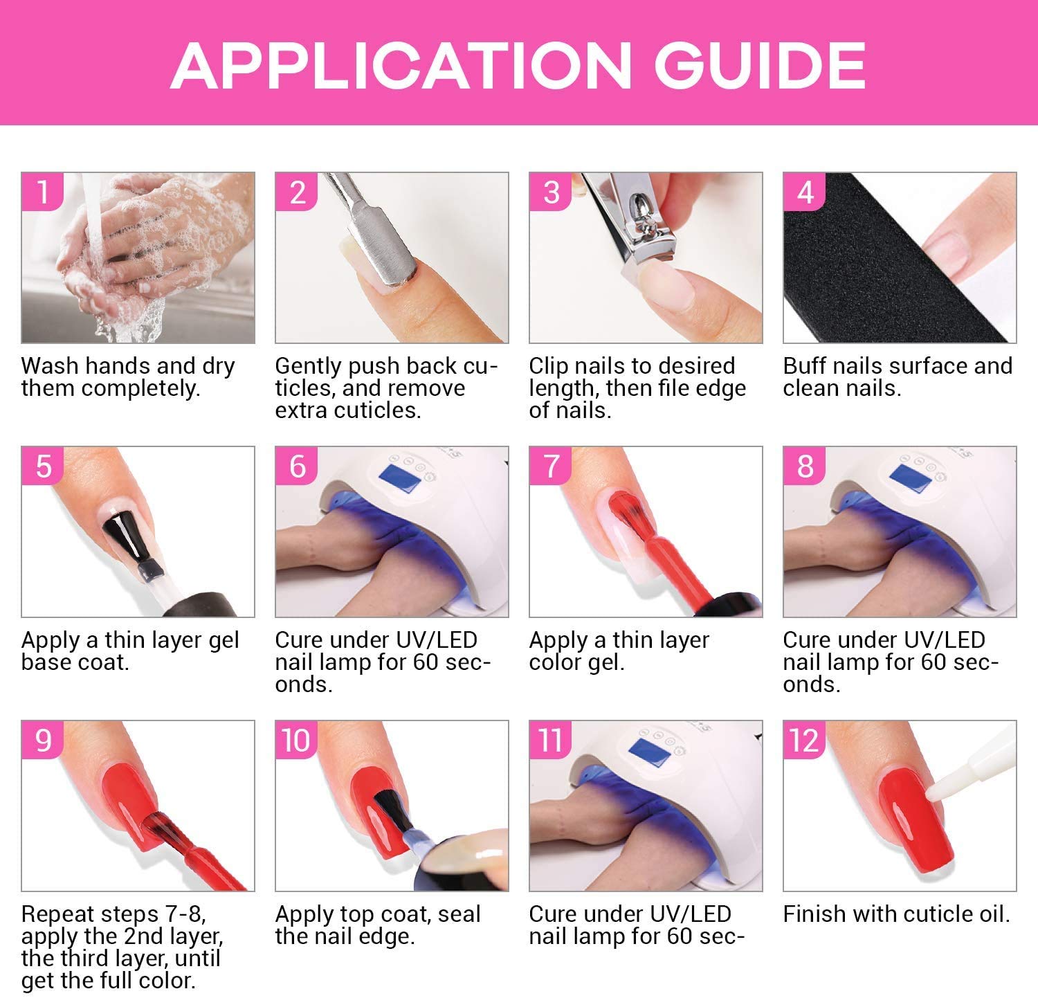 KRISNICE removal steps show simple soak-off process.
