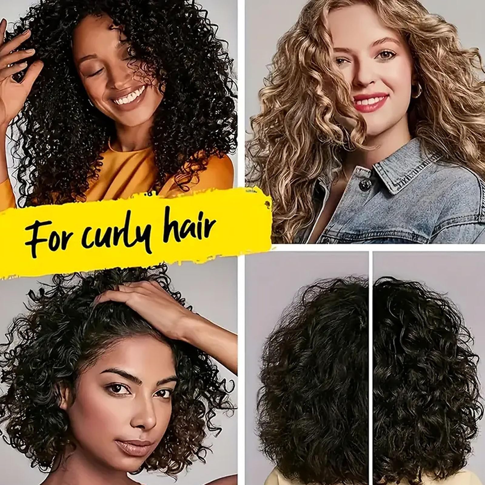 Krmspe long-lasting curl cream showing volume and bounce for all textures.