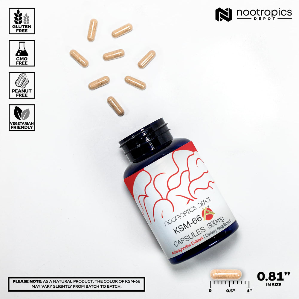 180-count bottle of KSM-66 Ashwagandha capsules