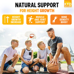 KTD BIOLABS Height Growth Maximizer bottle label highlights GMO-free, USA-made quality