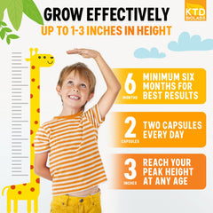 KTD BIOLABS Height Growth Maximizer dosing panel outlines daily intake