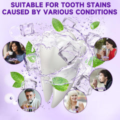 Purple toothpaste being squeezed onto toothbrush