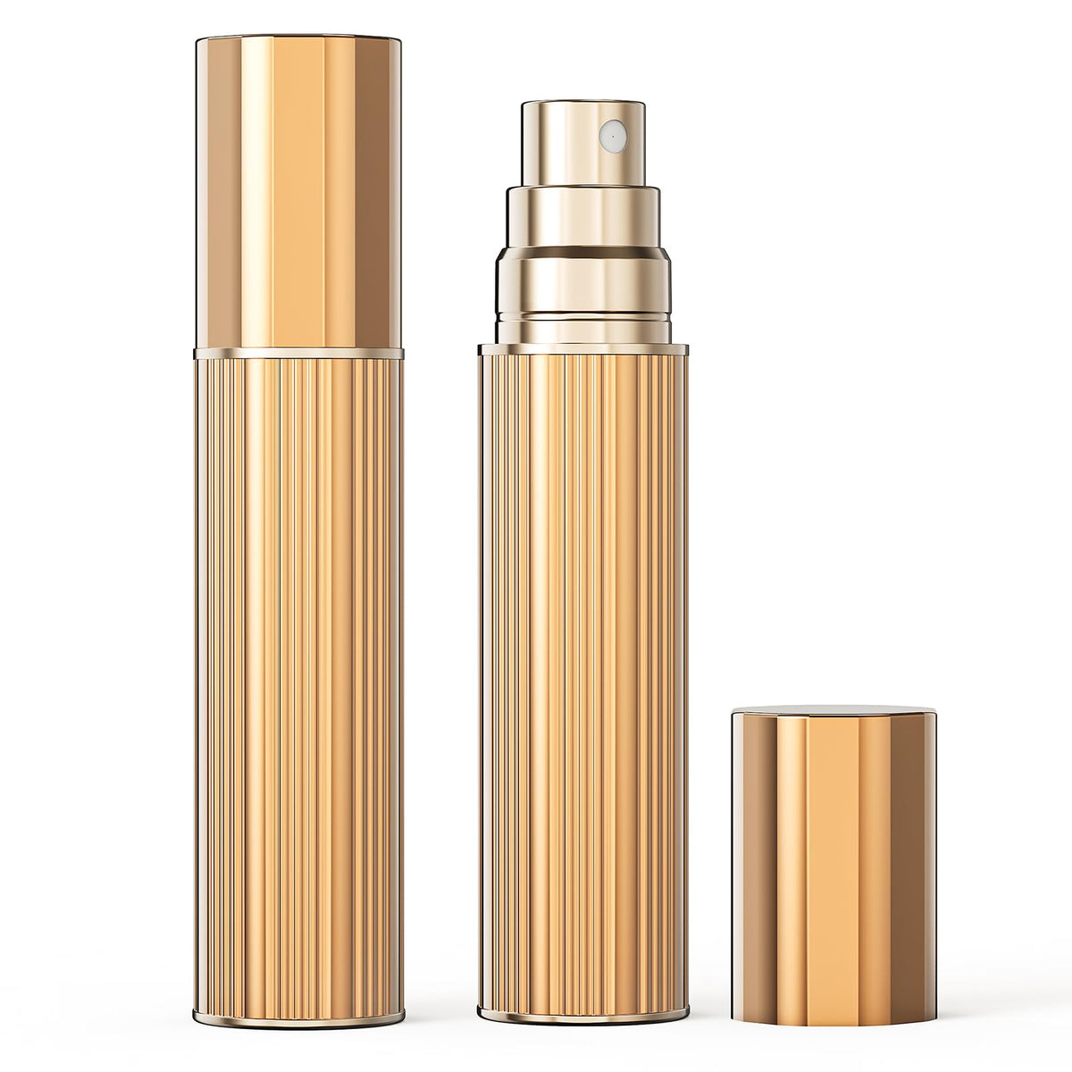 Kuangre 10ml perfume atomizer gold, compact portable bottle for on-the-go fragrance.