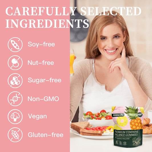 Kuasarvita 60-count bottle of vaginal probiotic gummies