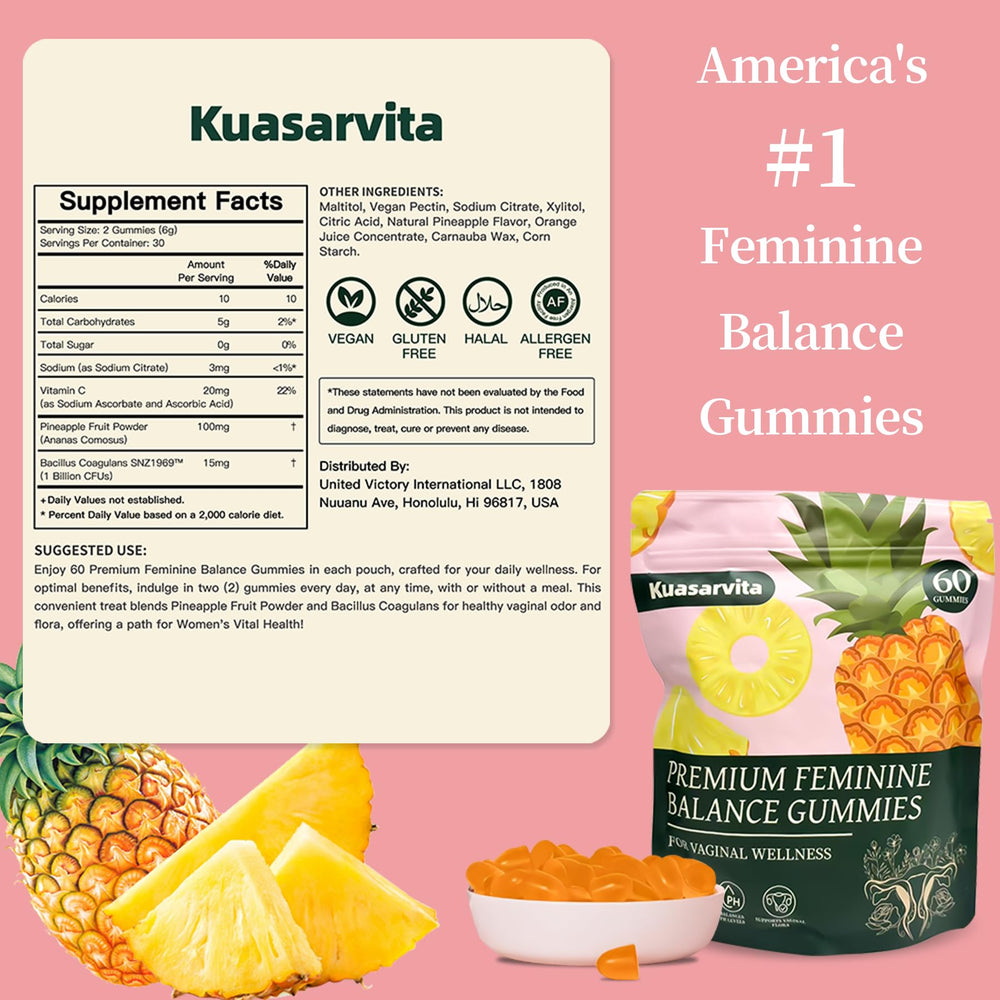 Kuasarvita pineapple-flavored vaginal probiotics gummies