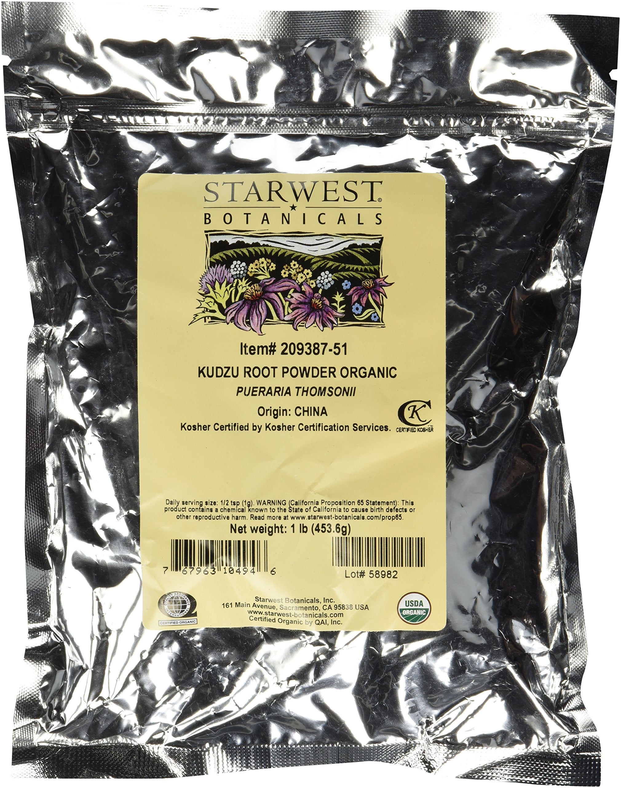 Organic Kudzu Root Powder - Pueraria Thomsonii - 1 lb