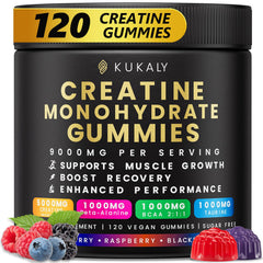 Front view of Kukaly Creatine Gummies bottle