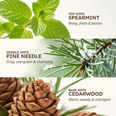 Close-up of the Kukka Christmas Tree Essential Oil Blend bottle label