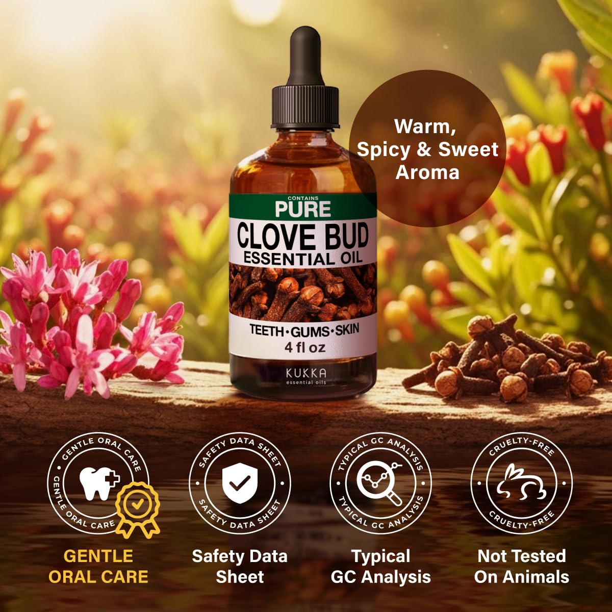 Premium clove oil packaging (new and old)