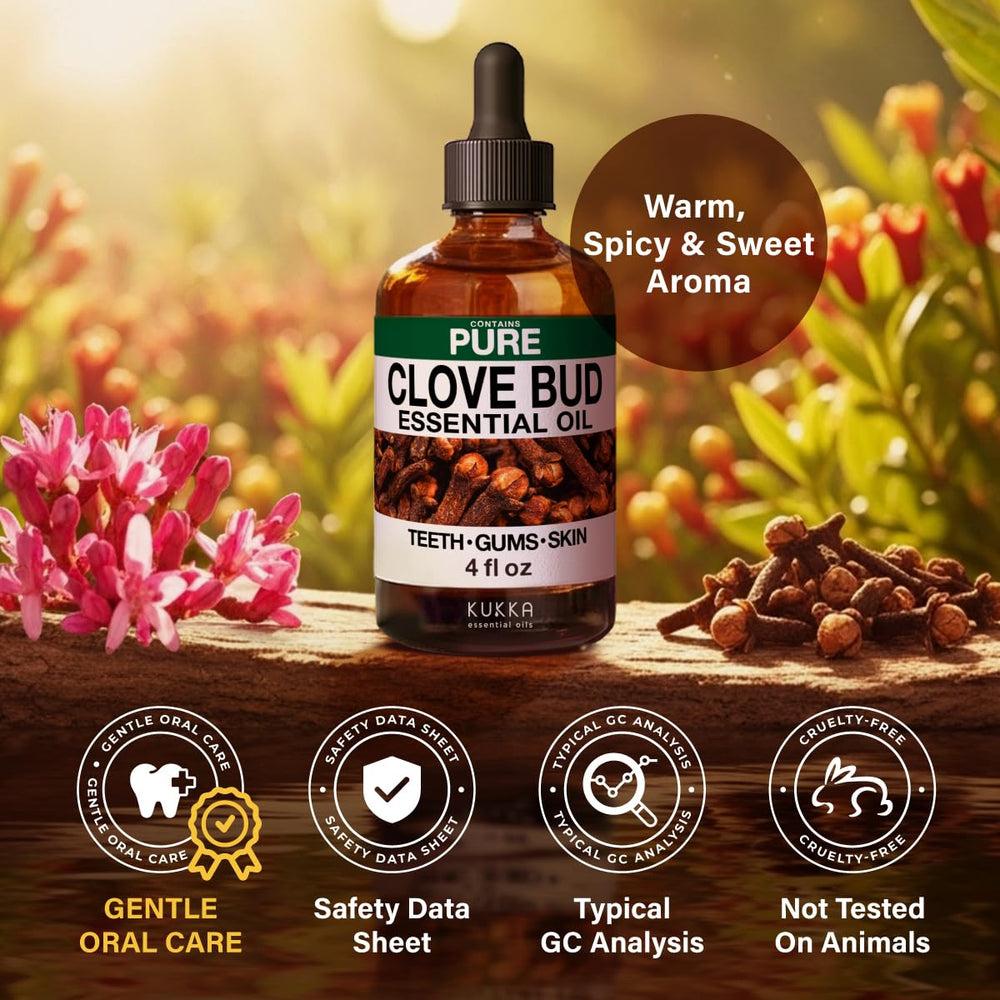 Premium clove oil packaging (new and old)