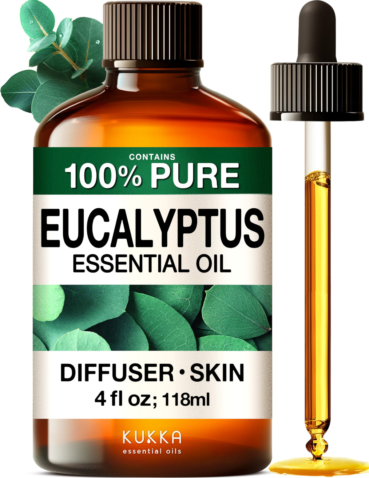 KUKKA Eucalyptus essential oil bottle 4 oz