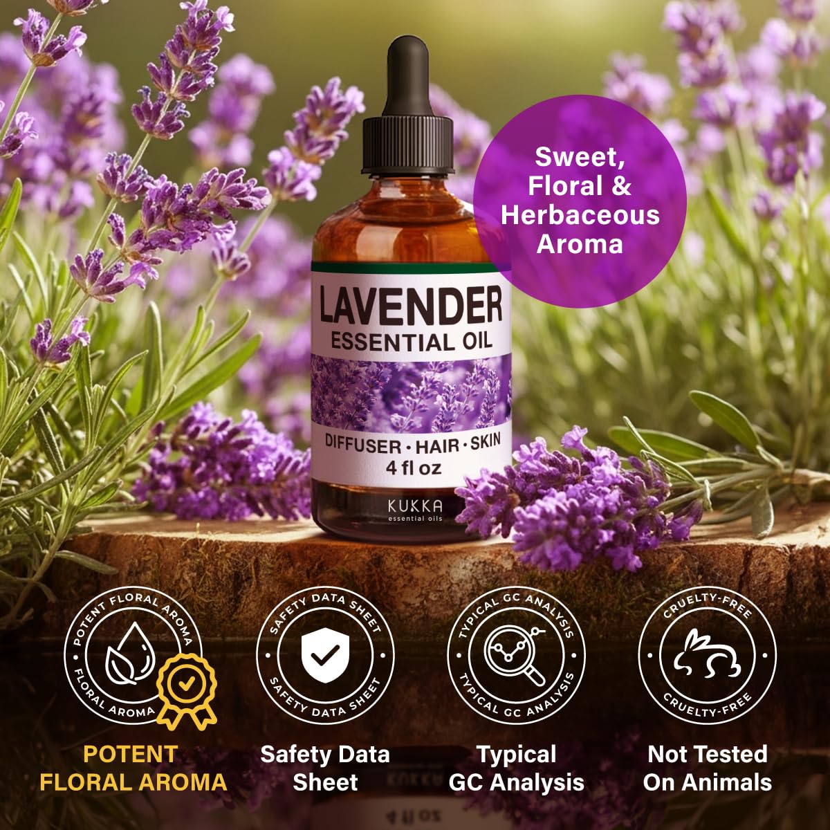 Cruelty-free and non-GMO Bulgarian lavender oil