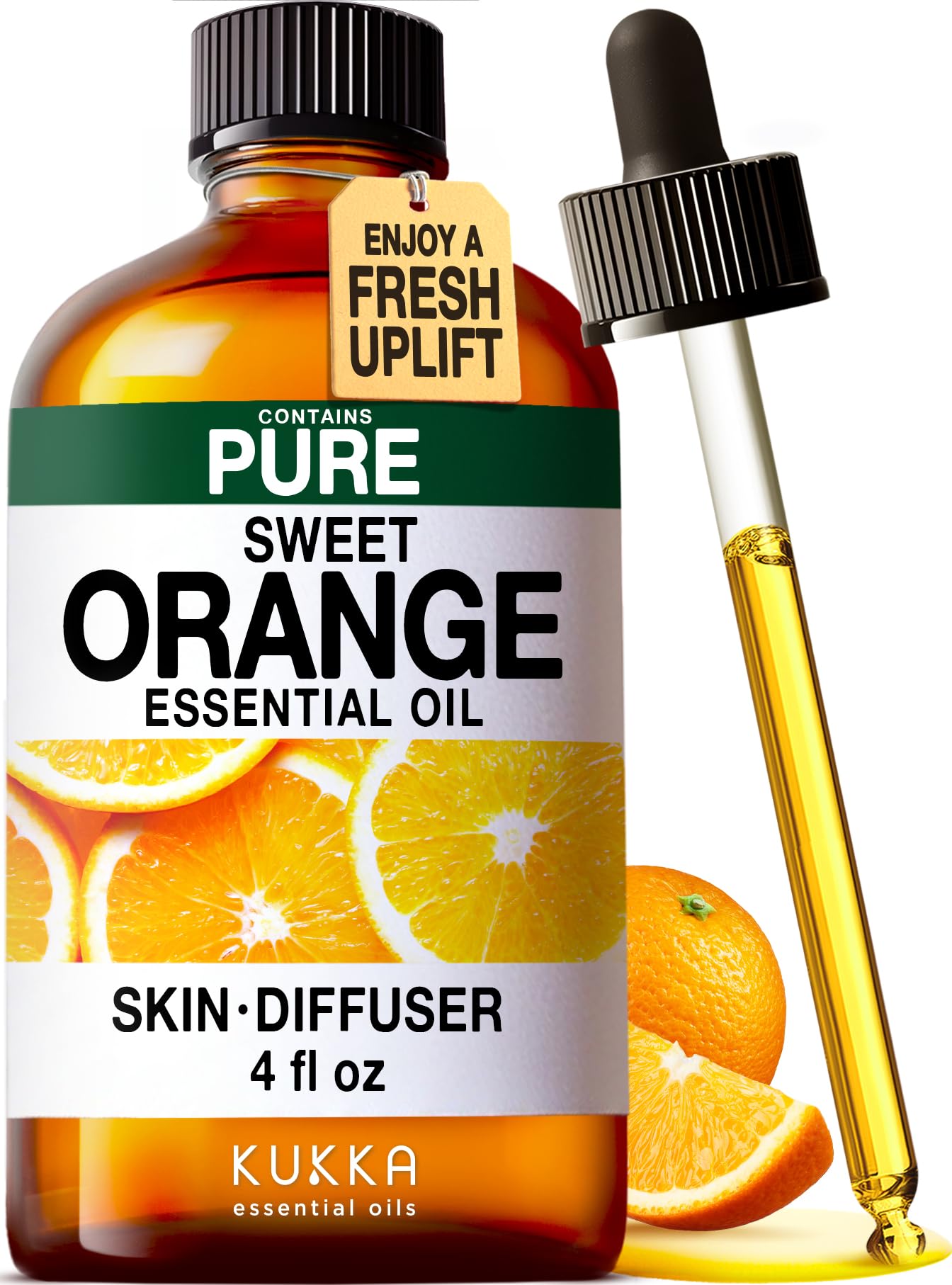 KUKKA Orange Essential Oil 4oz bottle front view