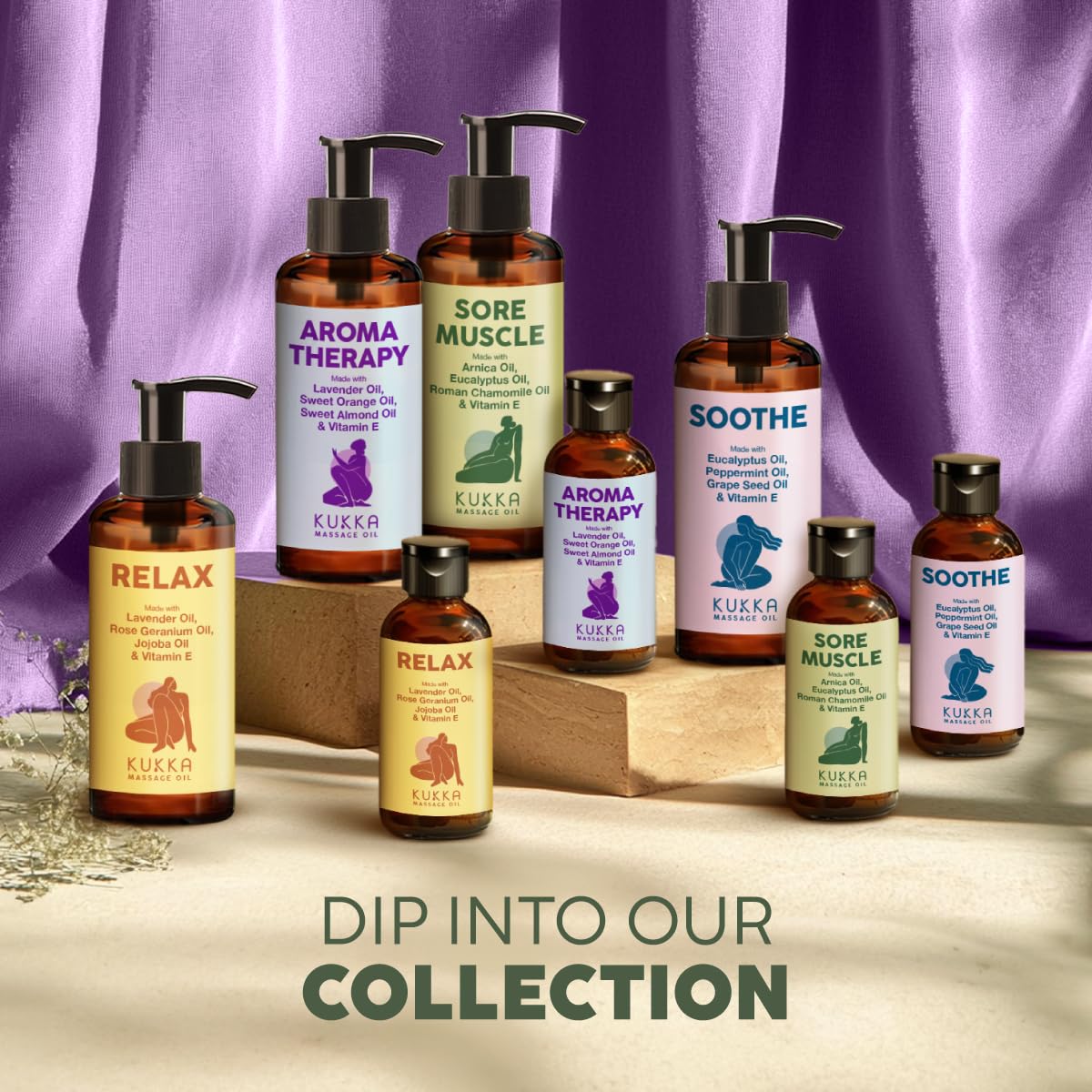 Spa setting showing aromatherapy massage with KUKKA Relax Massage Oil