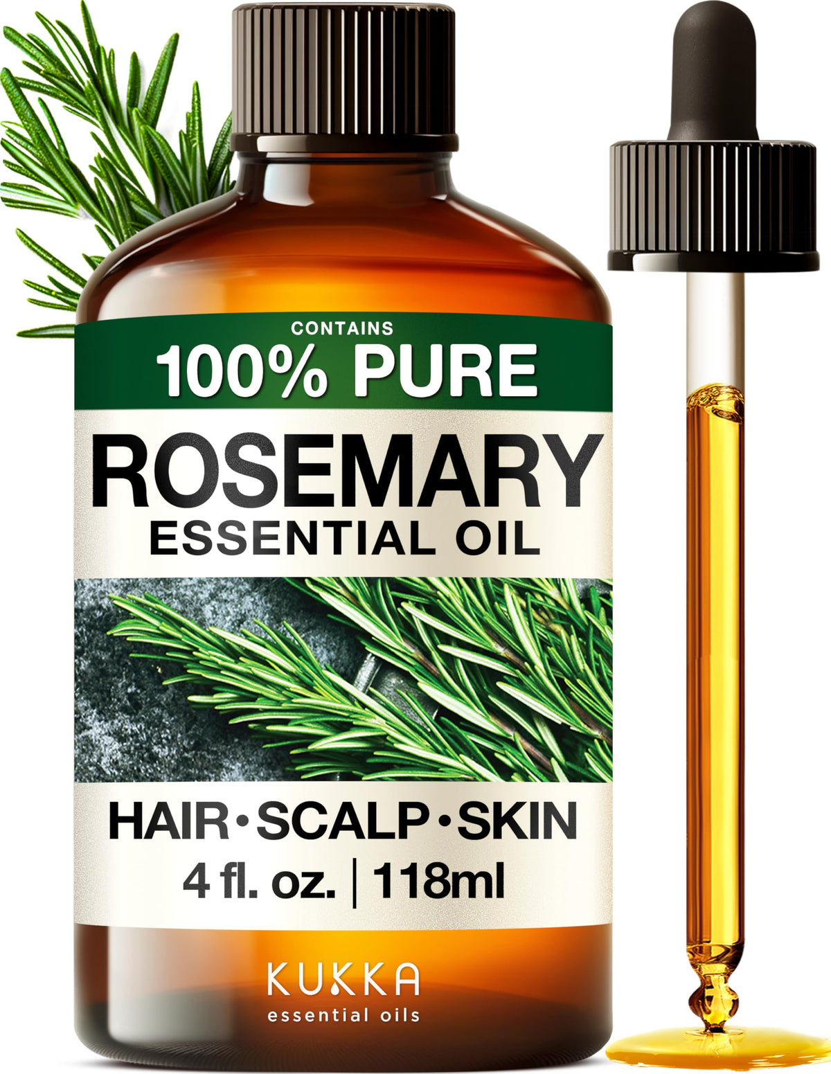 KUKKA Rosemary essential oils 4oz bottle front view