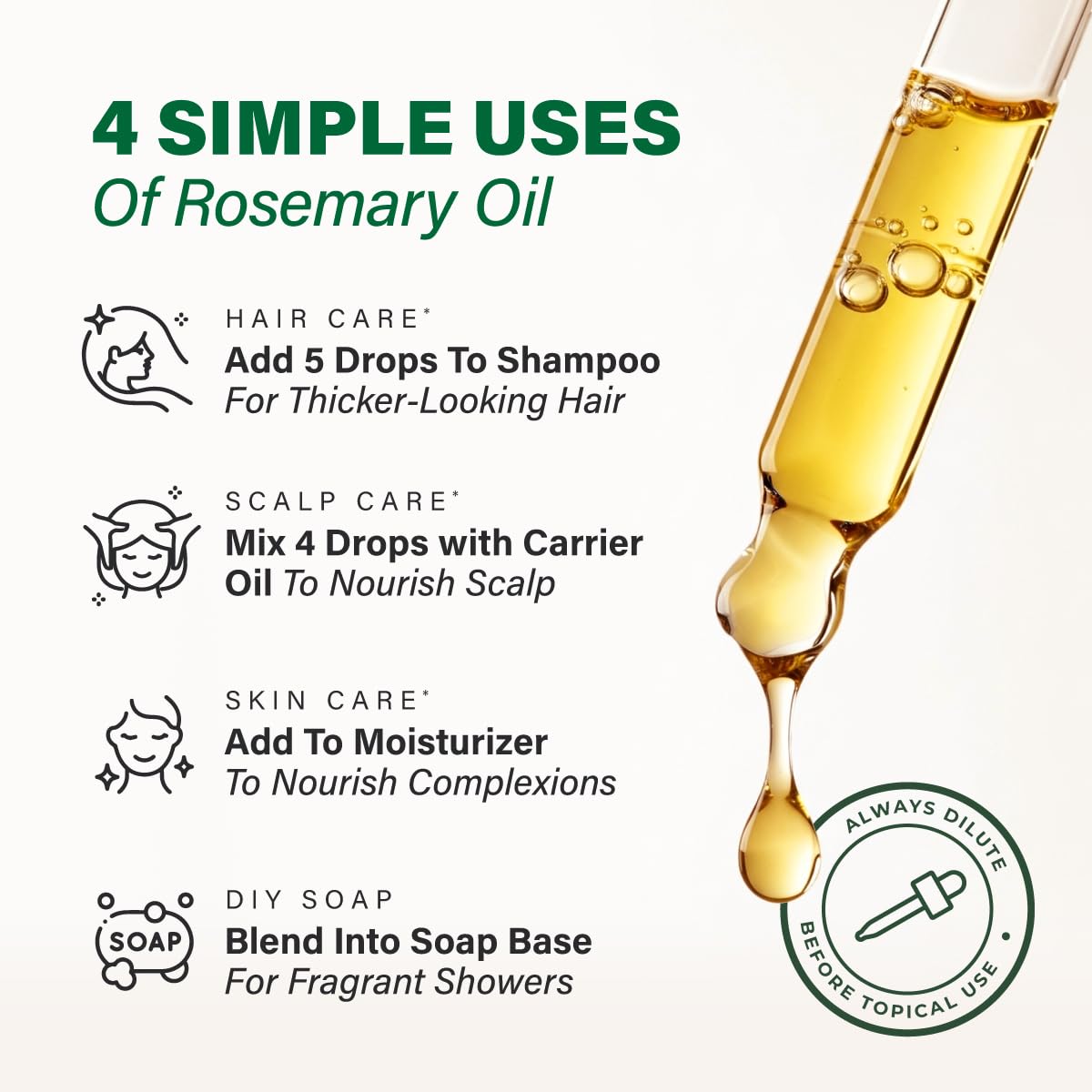 KUKKA Rosemary essential oils 4oz for skin application close-up