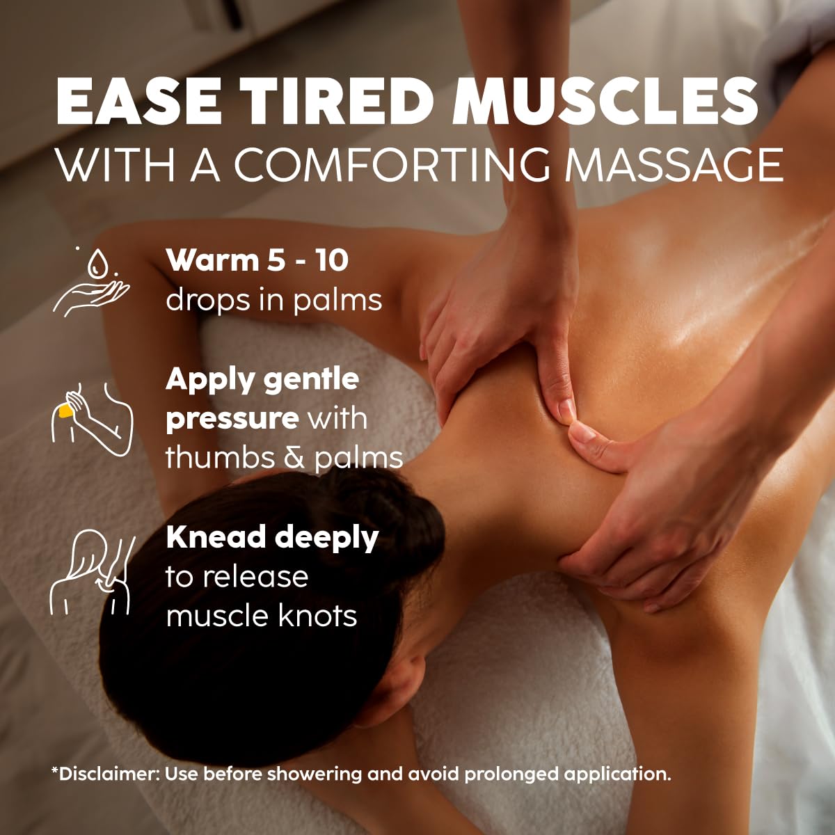 Spa-like setting with Kukka massage oil and towels