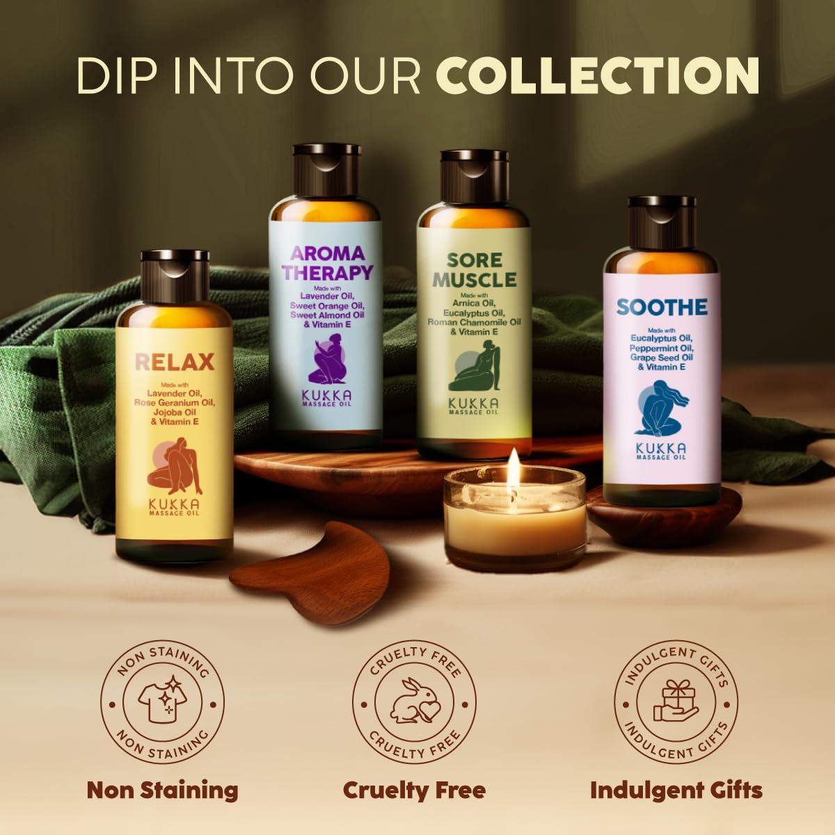 KUKKA Massage Oils collection featuring Sore Massage Oil