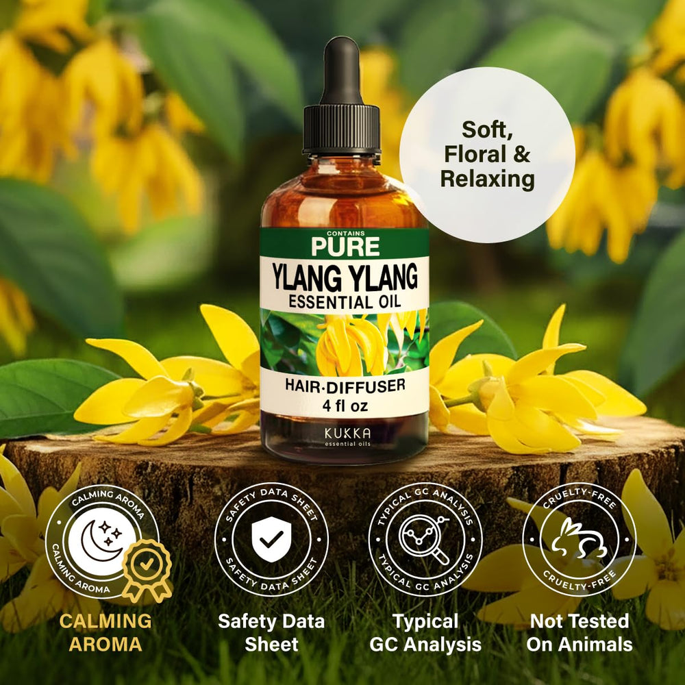 Ylang-Ylang oil blends with lavender and cedarwood