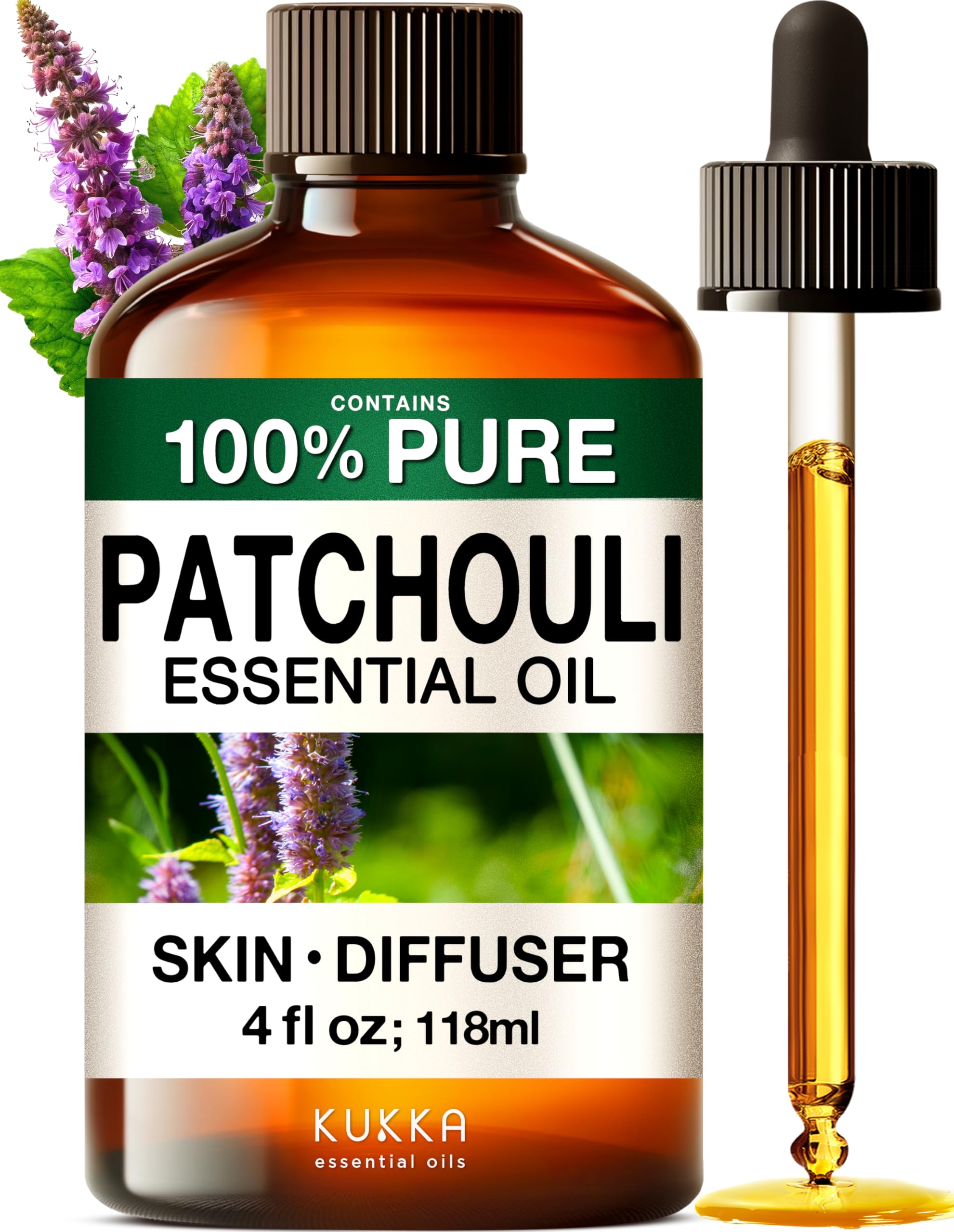 KUKKA Patchouli Essential Oil bottle - 4 oz