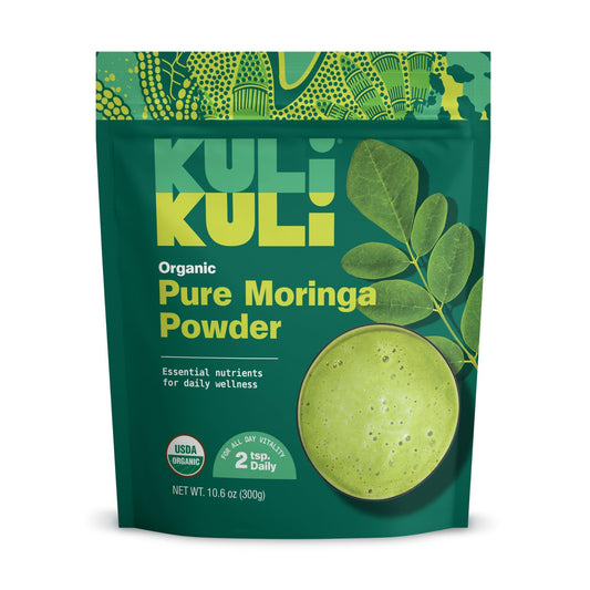 Front view of Kuli Kuli Moringa Powder 10.6 oz