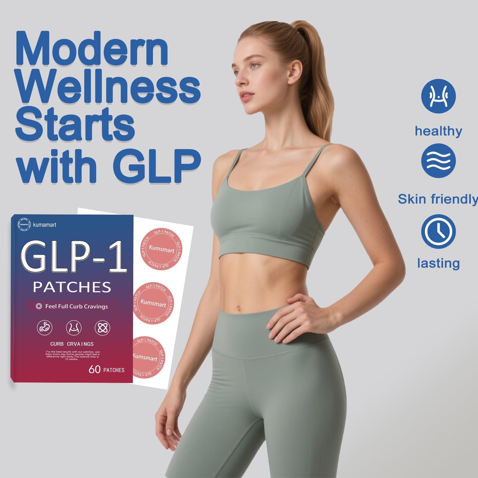 GLP-1 patch applied to clean skin