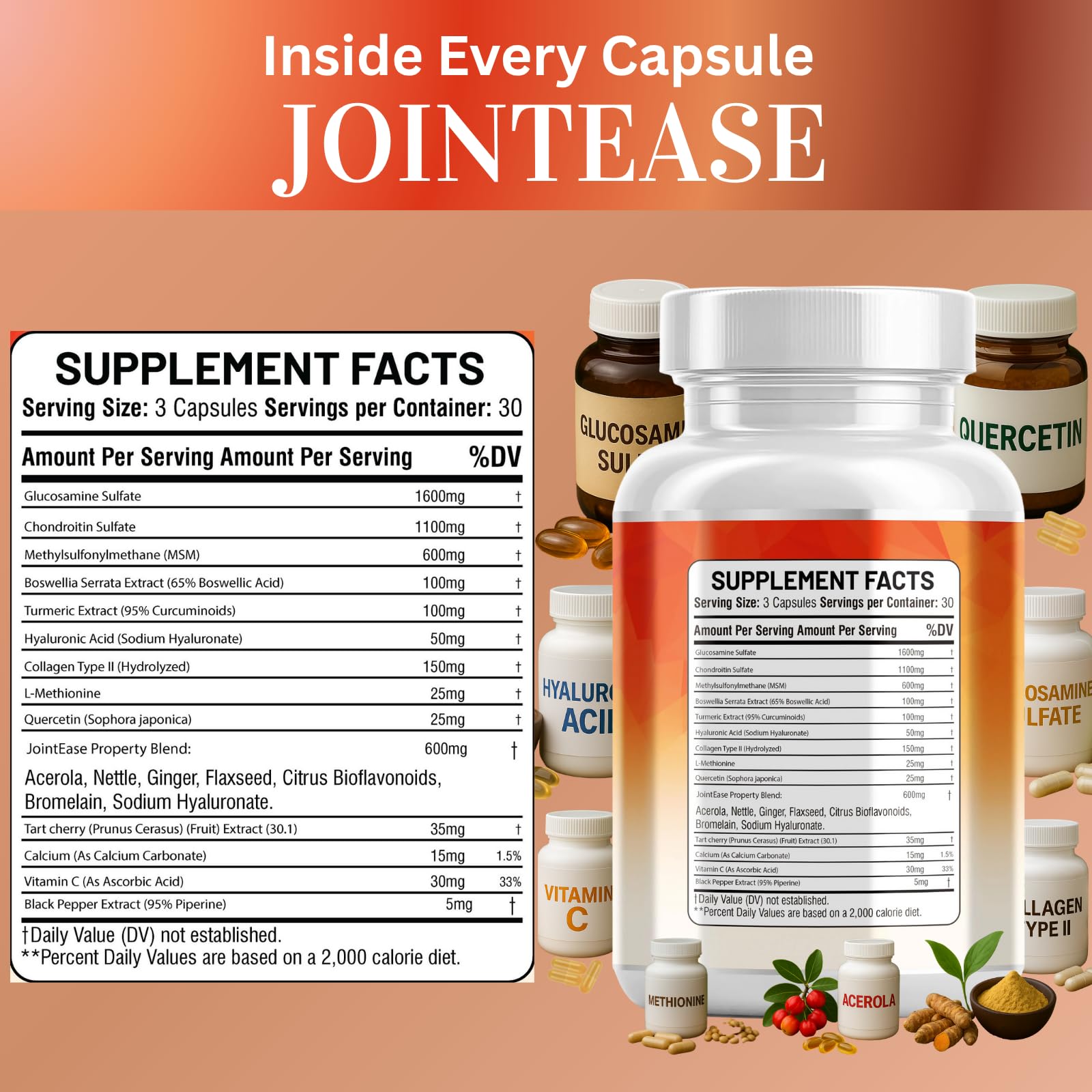 Collagen and Hyaluronic Acid visuals supporting joints